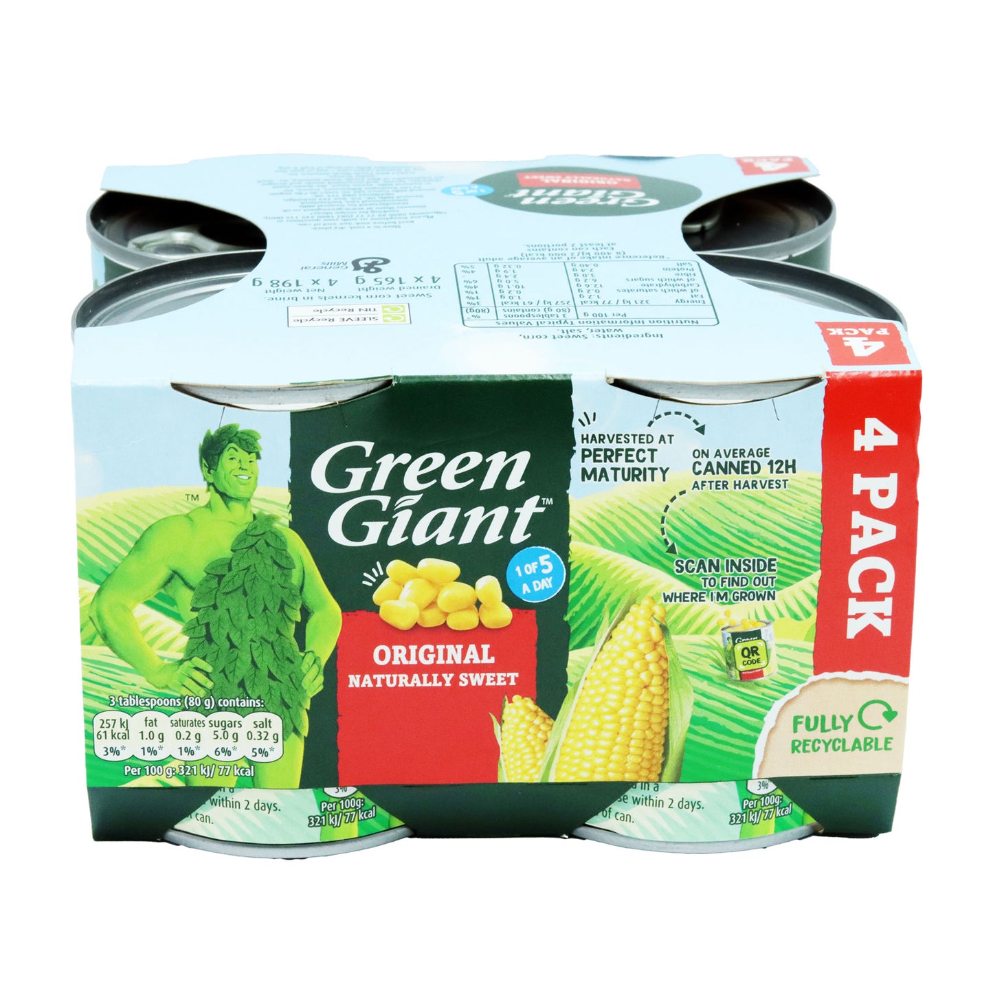 GREEN GIANT SWEETCORN ORIGINAL 4 PK 31/07/27