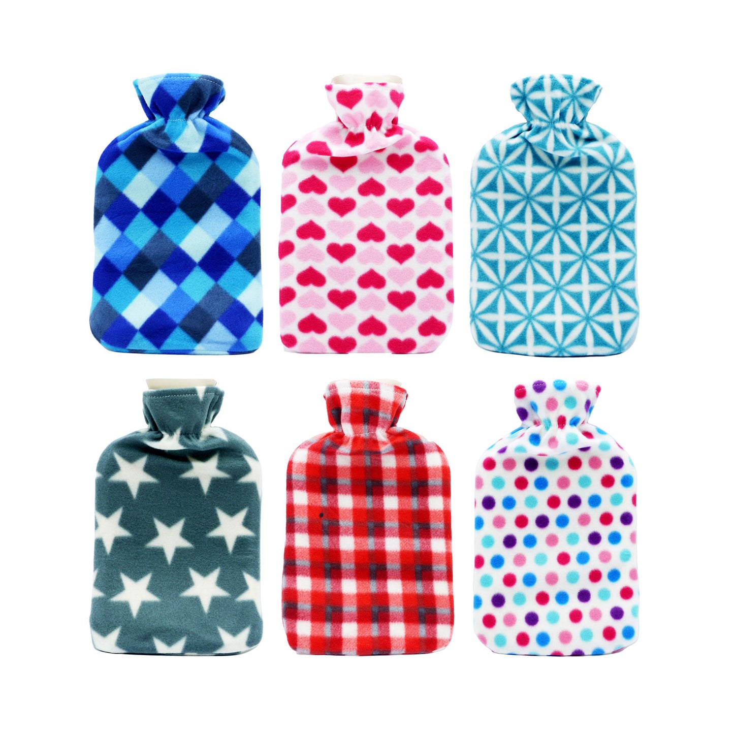 HOT WATER BOTTLES FLEECE ASSTD