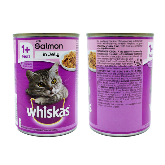 WHISKAS CAT FOOD SALMON IN JELLY 10/12/26