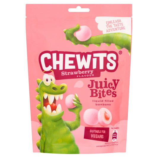 CHEWITS JUICY BITES POUCH STRAWBERRY 16/08/26