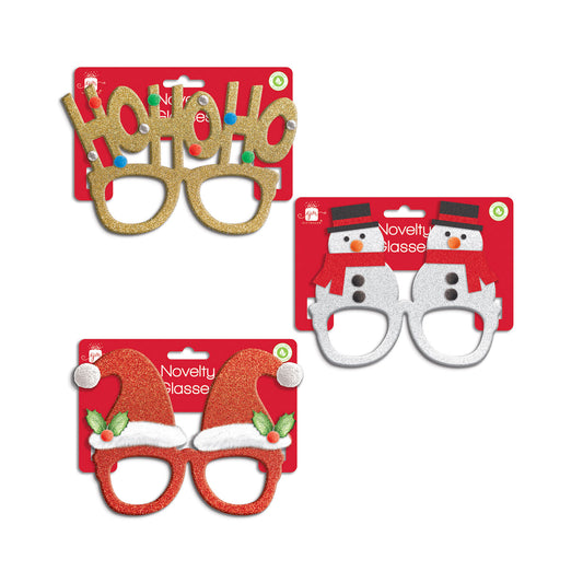 XMAS NOVELTY GLASSES ASST (R)