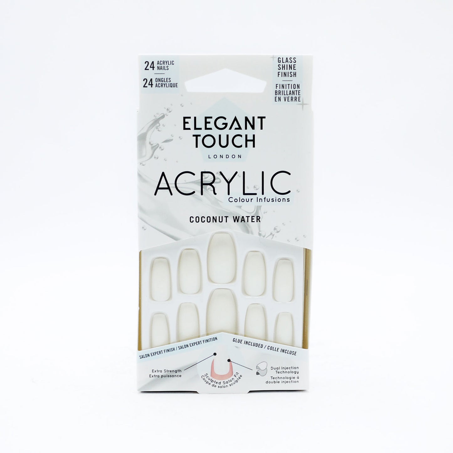 ELEGANT TOUCH NAILS ACRYLIC COCONUT WATER 24PK