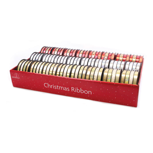 XMAS RIBBON FOIL SPOOL IN DISPLAY (R)