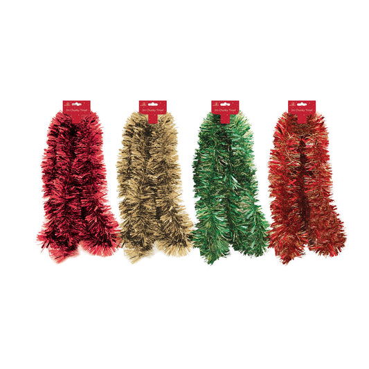 XMAS TINSEL CHUNKY 2M TRADITIONAL ASST (R)