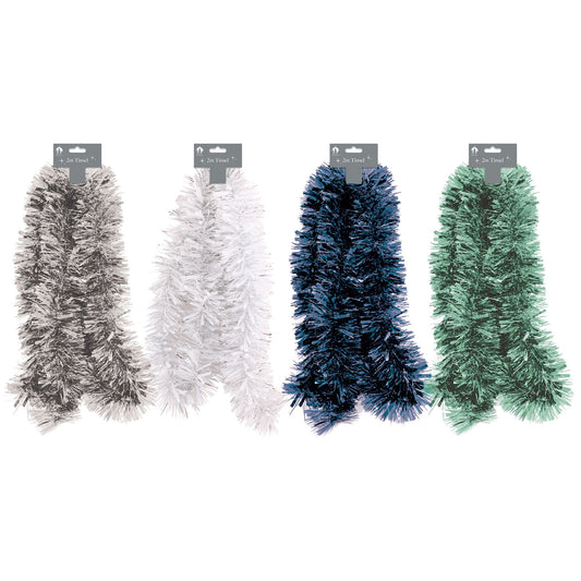 XMAS TINSEL CHUNKY 2M FOREST FROST ASST(R)