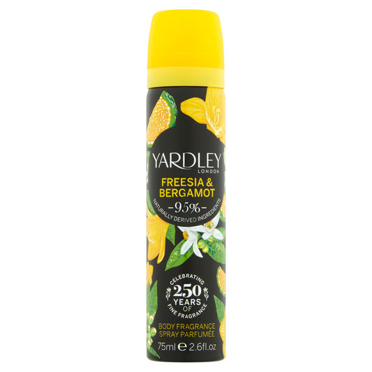YARDLEY FREESIA & BERGAMOT BODY SPRAY 75ML