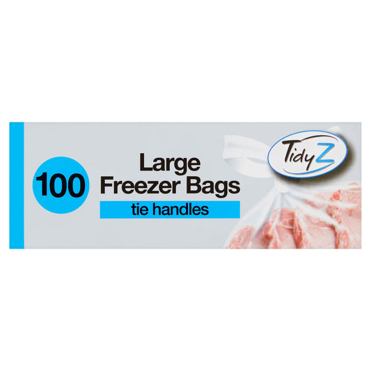 TIDYZ FREEZER BAGS TIE HANDLES XL BOXED B0262A