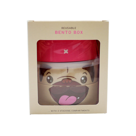 MOPPS PUG BENTO LUNCH BOX STACKED(C)