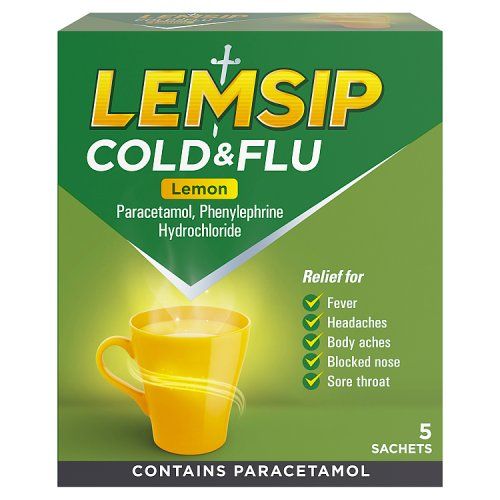 LEMSIP COLD AND FLU ORIGINAL LEMON SATCHETS 5S