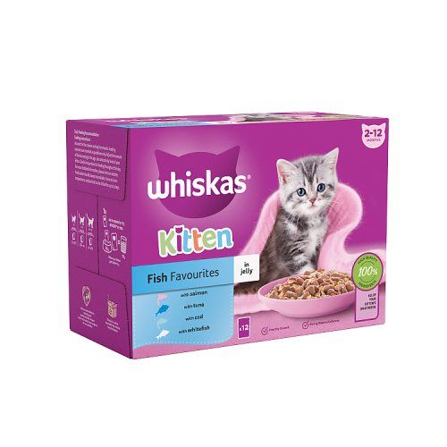 WHISKAS KITTEN FISH FAVOURITES IN JELLY 12X85G