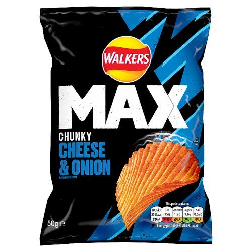 WALKERS MAX CHEESE & ONION GRAB BAG 50G