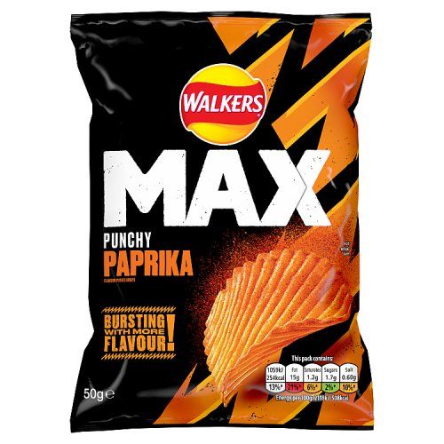 WALKERS MAX PAPRIKA CRISPS 50G