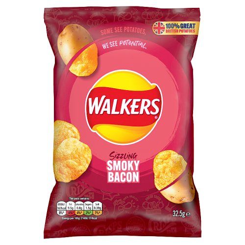 WALKERS CRISPS SMOKEY BACON 32.5G