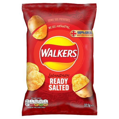 WALKERS CRISPS READY SALTED 32.5G