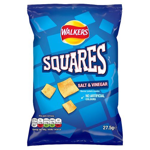WALKERS SQUARES SALT & VINEGAR 27.5G