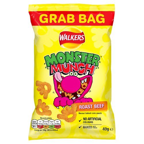 WALKERS MONSTER MUNCH FLAMIN' HOT SNACKS 40G