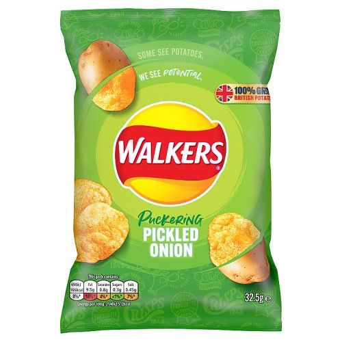 WALKERS CRISPS PICKLED ONION 32.5G