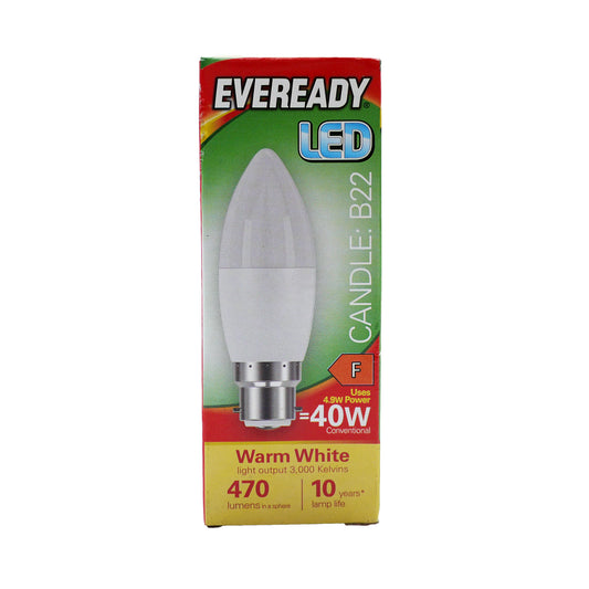 EVEREADY BULB LED CANDLE B22 WARM WHITE (R)