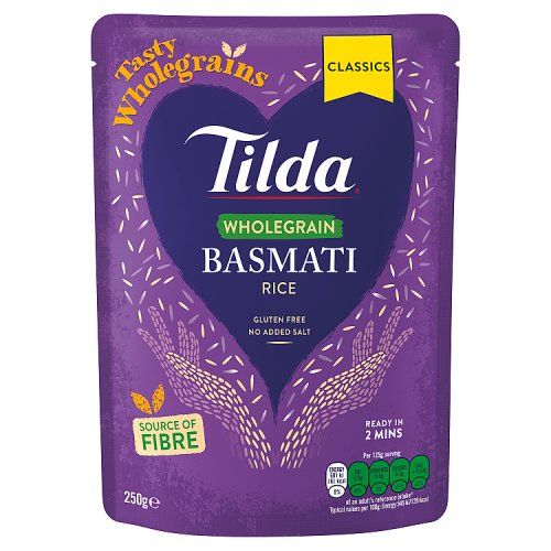 TILDA STEAMED BROWN BASMATI RICE 250G