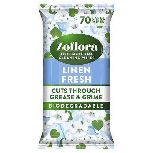 ZOFLORA LINEN FRESH BIODEGRADABLE WIPES 70S