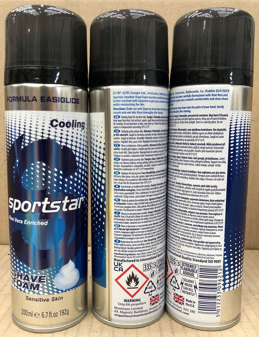 SPORTSTAR SHAVING FOAM 200ML SENSITIVE