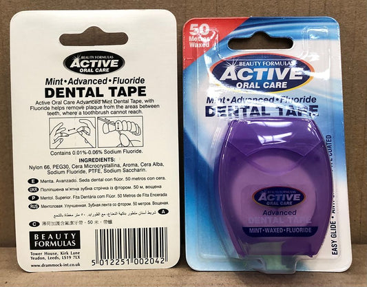 ACTIVE DENTAL TAPE 50ML ADV MINT WAXED + FLUORIDE