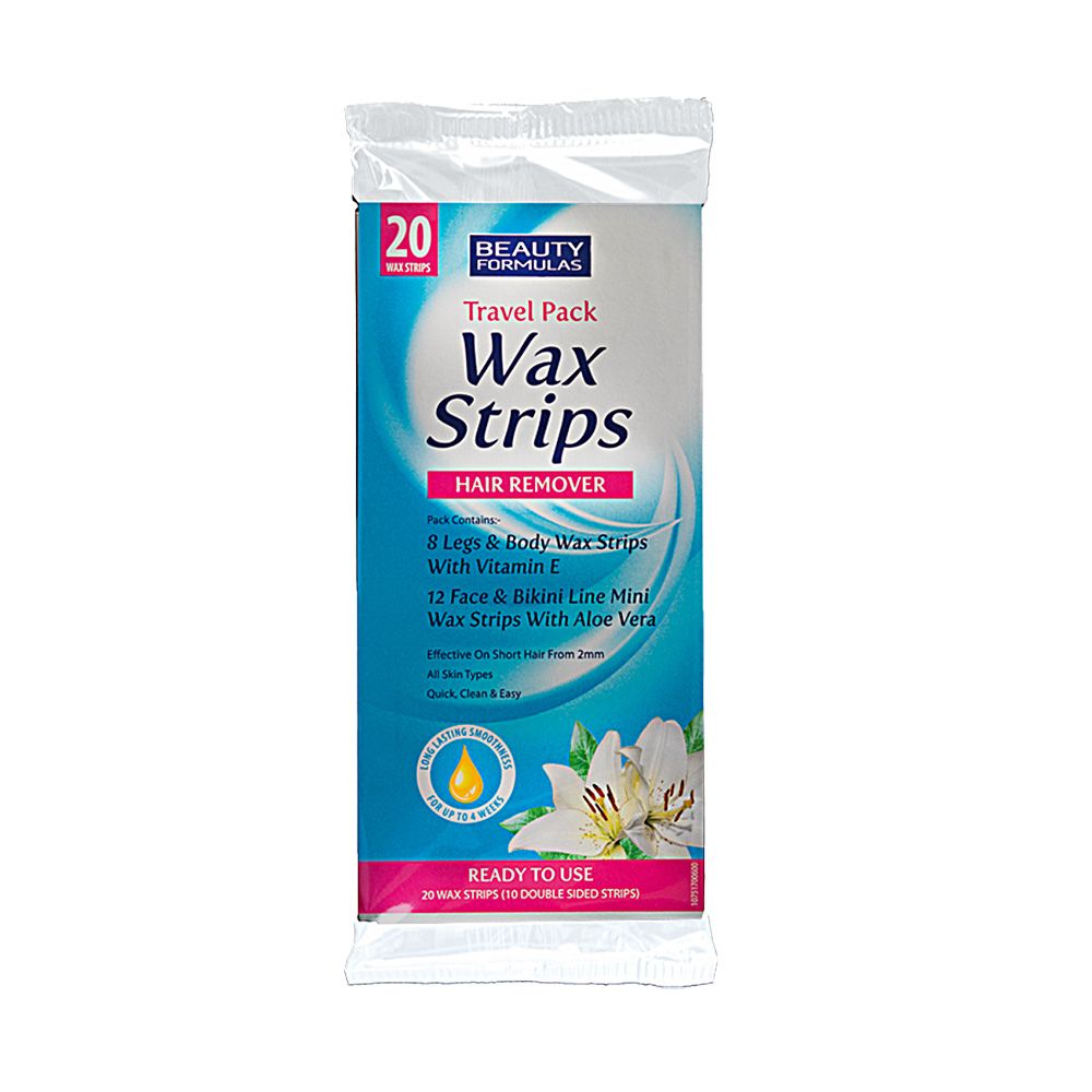BEAUTY FORMULAS WAX STRIPS 20'S TRAVEL PK