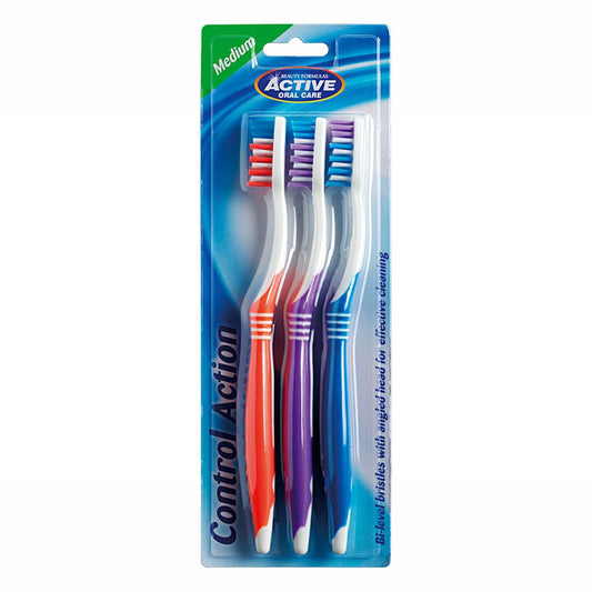 ACTIVE T/BRUSH CONTROL ACTION TOOTHBRUSH 3PK