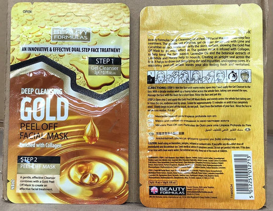 BEAUTY FORMULAS GOLD DUAL STEP FACIAL MASK 3G+10G