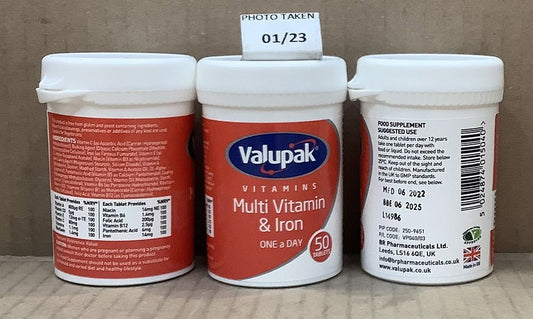 VALUPAK MULTIVITAMIN & IRON TABLETS 50S