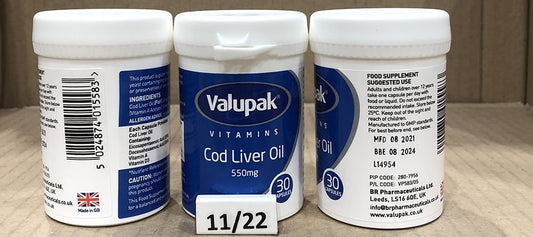 VALUPAK COD LIVER OIL 550MG CAPSULE