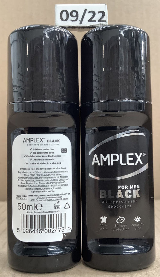 AMPLEX ROLL ON 50ML FOR MEN BLACK EXP 03/2025