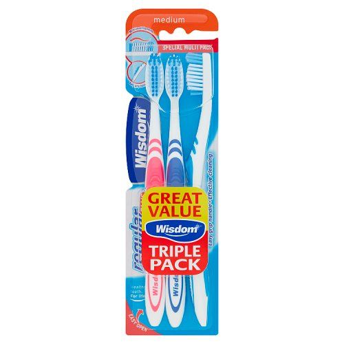 WISDOM REGULAR PLUS T/BRUSH MEDIUM TRIPLE (6)