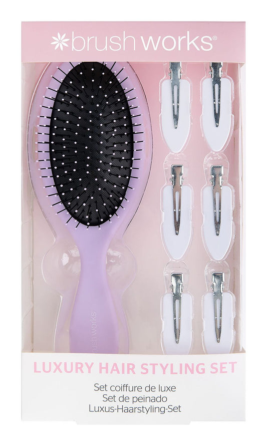 BRUSHWORKS LUXURY HAIR STYLING SET (PURPLE)