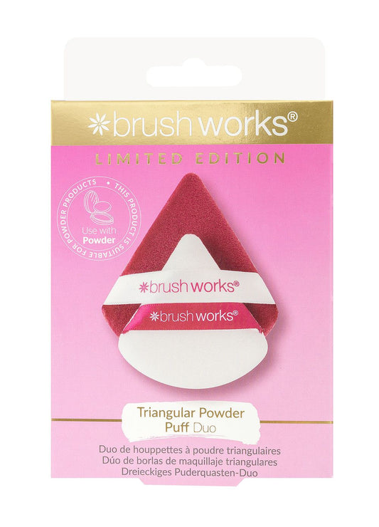 BRUSHWORKS LIMITED EDITION TRIANGULAR POWDER PUFF DUO (RED)