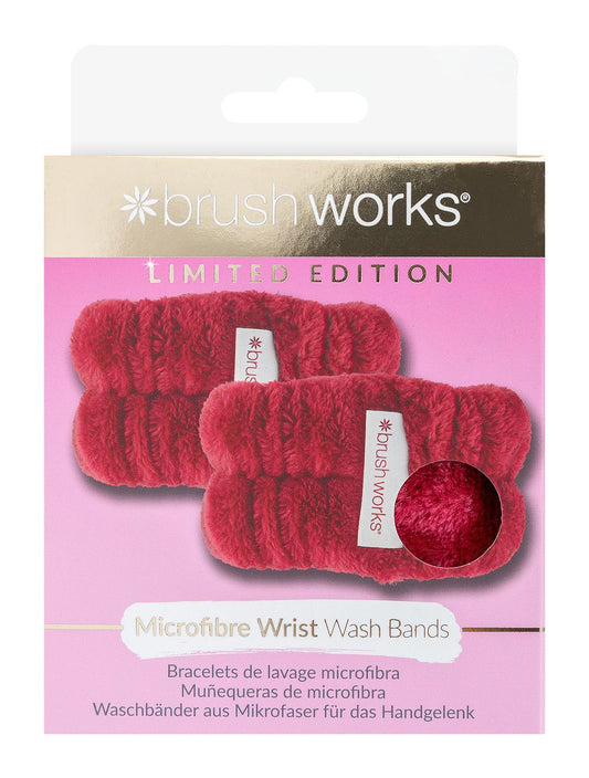 BRUSHWORKS LIMITED EDITION MICROFIBRE WRIST WASH BANDS (RED)