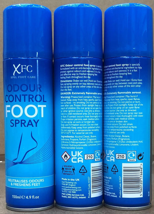 XPEL ODOUR CONTROL FOOT SPRAY 150ML