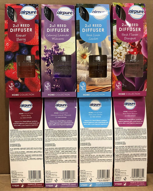 AIRPURE 2IN1 REED & BEAD DIFFUSER (FRESH LINEN, CALMING LAVENDER