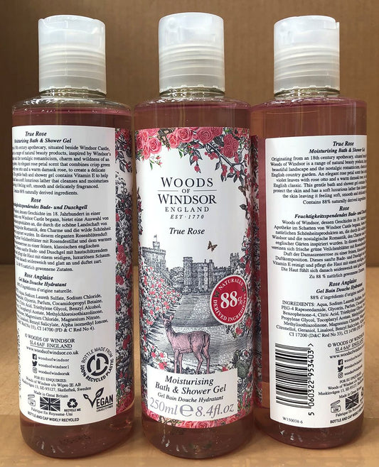 WOODS OF WINDSOR BATH & SHOWER GEL 250ML TRUE ROSE