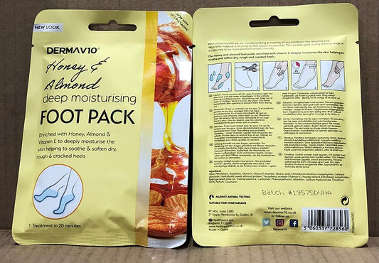 DERMAV10 FOOT PACK HONEY & ALMOND (12X4)