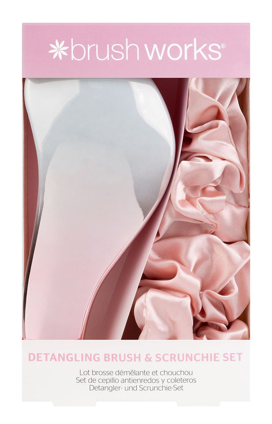 BRUSHWORKS DETANGLING BRUSH AND SCRUNCHIE SET