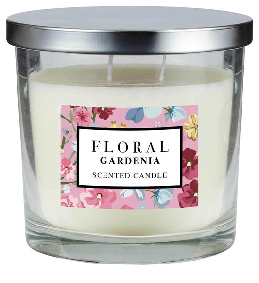 FLORAL 335G CANDLE METAL LID GARDENIA