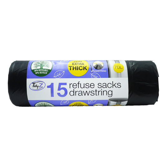 TIDYZ REFUSE DRAWSTRING EXTRA THICK 70L (B0587A)