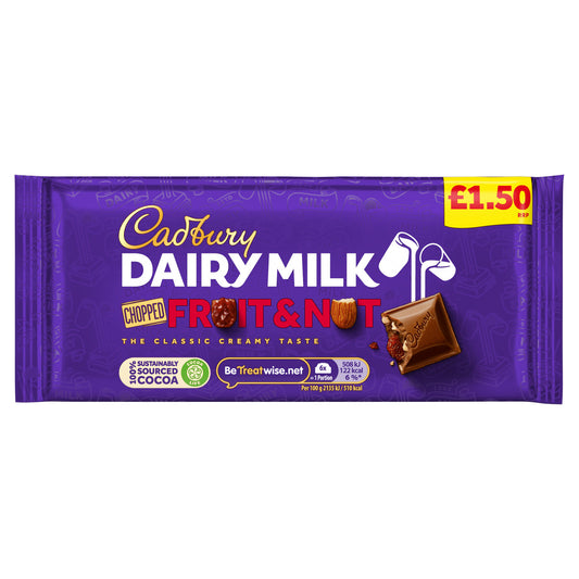 CADBURY DAIRY MILK FRUIT & NUT £1.50  04/10/25