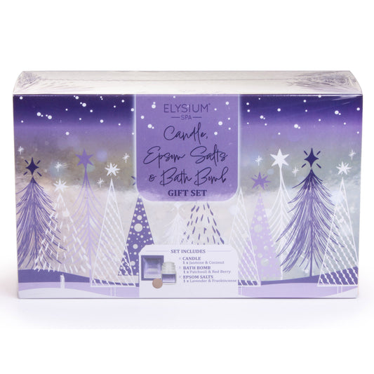 ELYSIUM SPA SALTS CANDLE BATH BOMB SET JASMINE