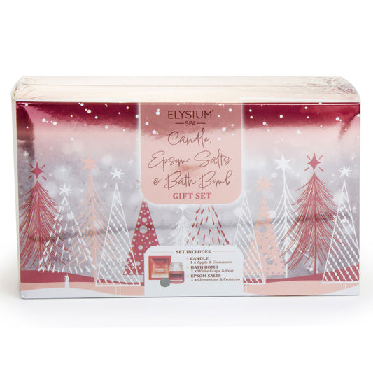 ELYSIUM SPA SALTS CANDLE BATH BOMB SET APPLE