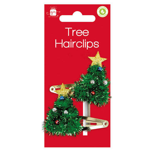 XMAS HAIR CLIPS XMAS TREES (R)
