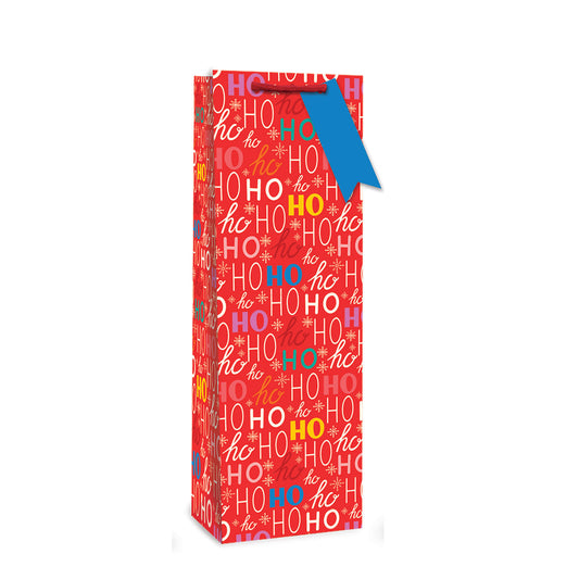 XMAS GIFT BAG BOTTLE HO HO HO (R)