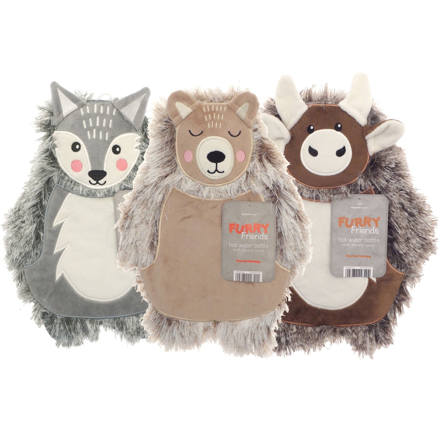 HOT WATER BOTTLE FURRY FRIENDS ASST (R)