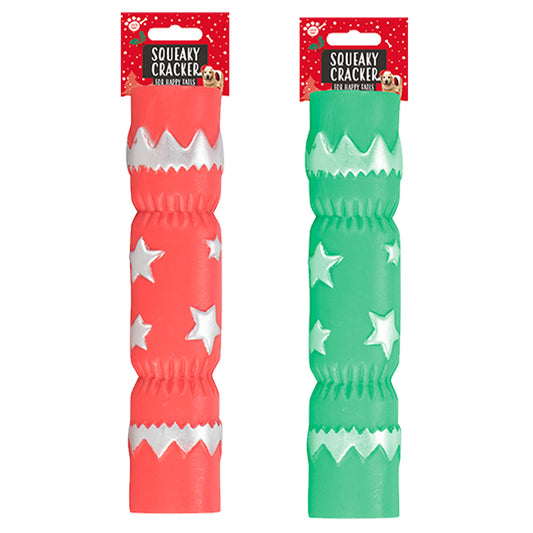 XMAS DOG TOY SQUEAKY CRACKER (R)